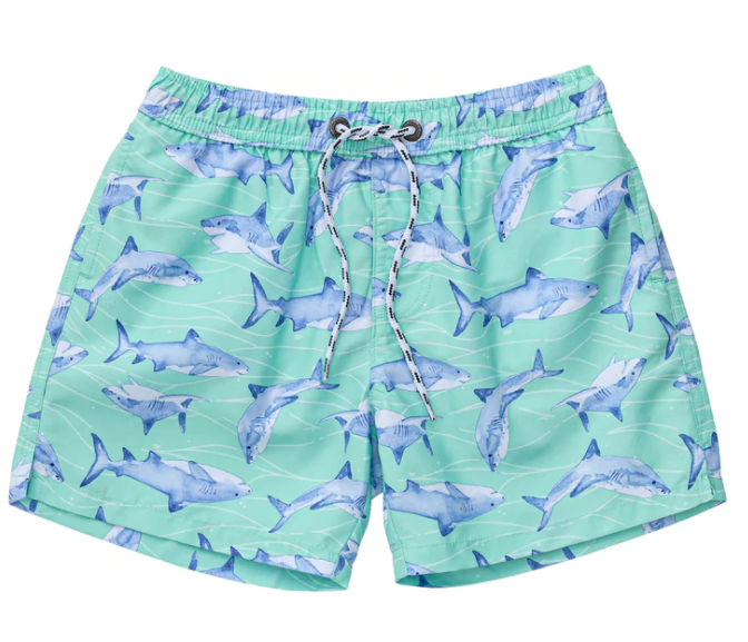 Minty Shark Volley Board Short
