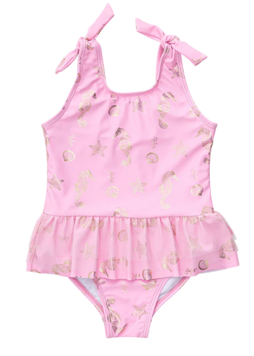 Seahorse Sparkle Skirt Swimsuit
