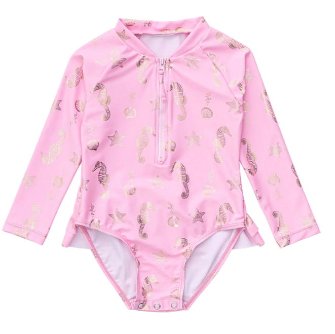 Seahorse Sparkle Long Sleeve Surf Suit