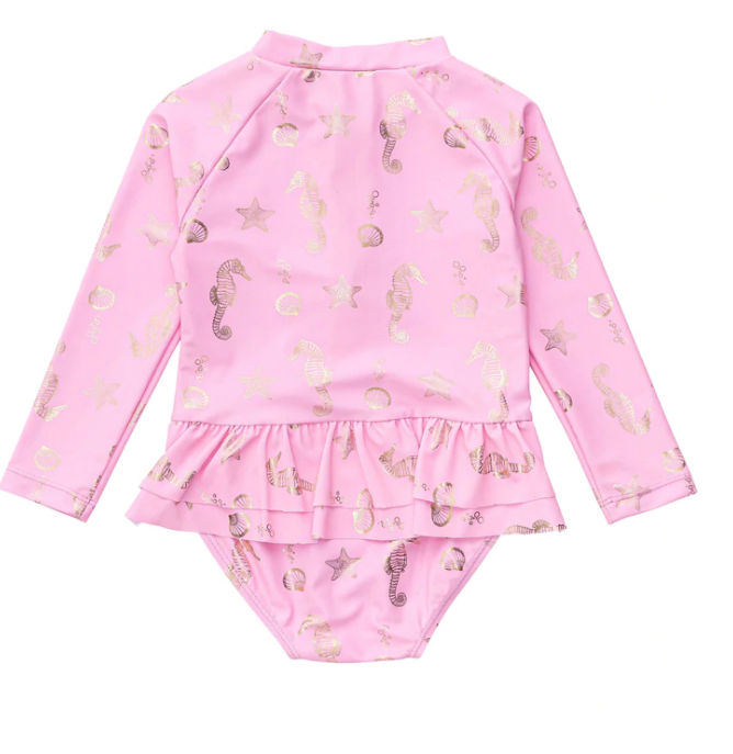 Seahorse Sparkle Long Sleeve Surf Suit