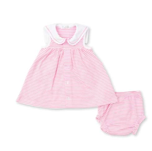 Whale Wish Fuchsia Stripe Dress Set