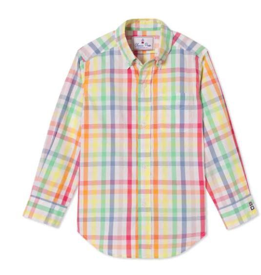 Owen Long Sleeve Button | Sunshine Gingham