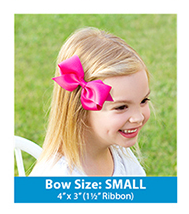 Small Eyelet Embossed Grosgrain Bow on Band | Light Pink