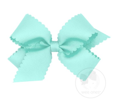 Medium Scalloped Edge Grosgrain Bow | Crystalline