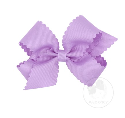 Medium Scalloped Edge Grosgrain Bow | Light Orchid