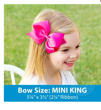 Mini King Grosgrain Bow | White