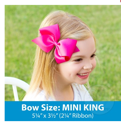 Mini King Grosgrain Bow | Shocking Pink