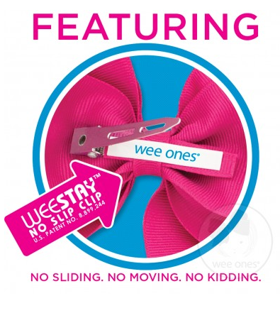 Wee Grosgrain Hair Bow | White