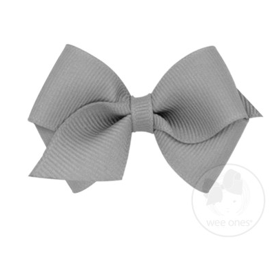Wee Grosgrain Hair Bow | Gray