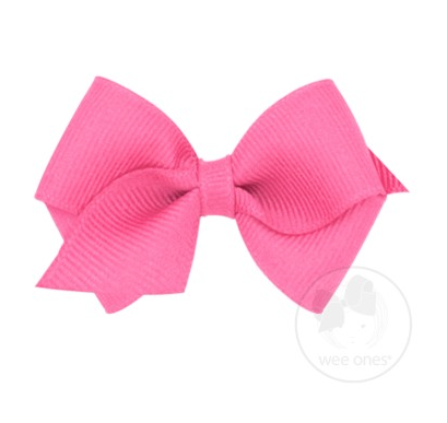 Wee Grosgrain Hair Bow | Hot Pink