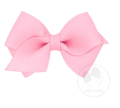 Wee Grosgrain Hair Bow | Pearl Pink
