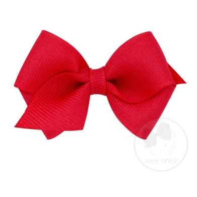 Wee Grosgrain Hair Bow | Red