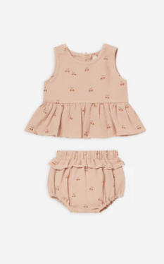 Sleeveless Peplum Set | Cherries