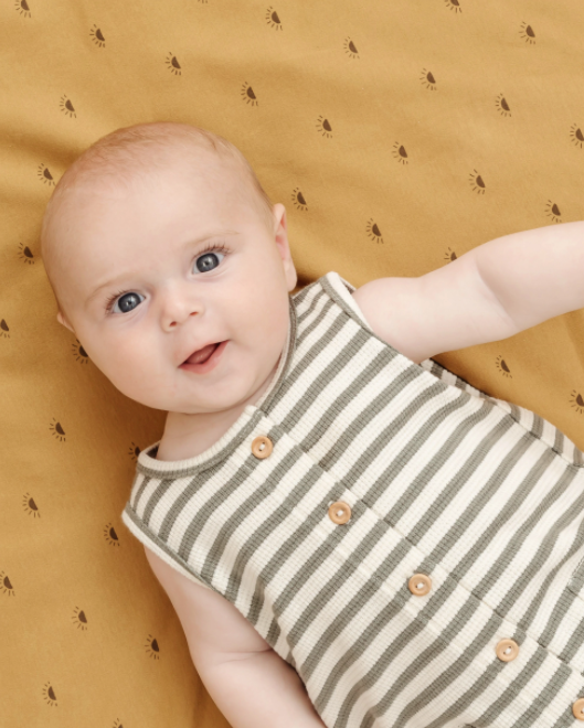 Waffle Sleeveless Jumpsuit | Spruce Stripe
