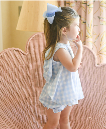 Lottie Knit Bloomer Set | Blue Check