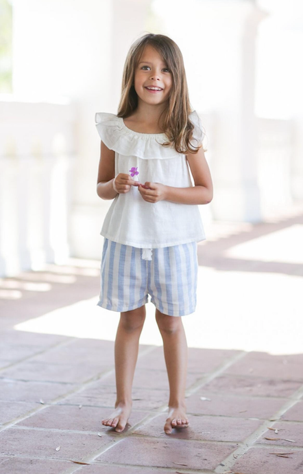 Santorini White and Blue Woven Bottom