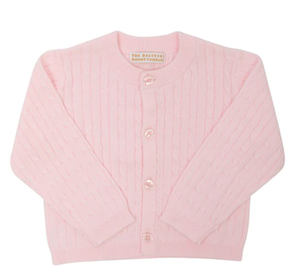 Cambridge Cardigan | Cable Knit Palm Beach Pink