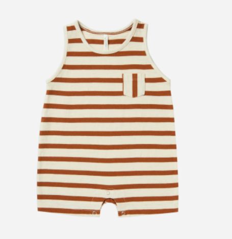 Sleeveless Rust Stripe Romper