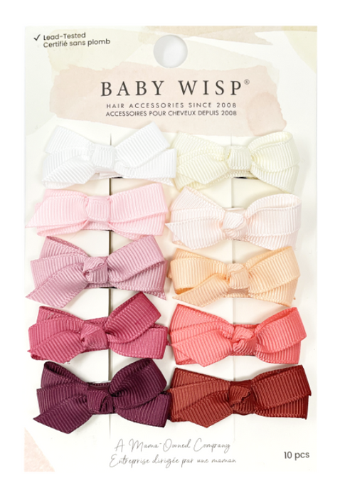 Tuxedo Bows on Snap Clips | Coral Sunrise