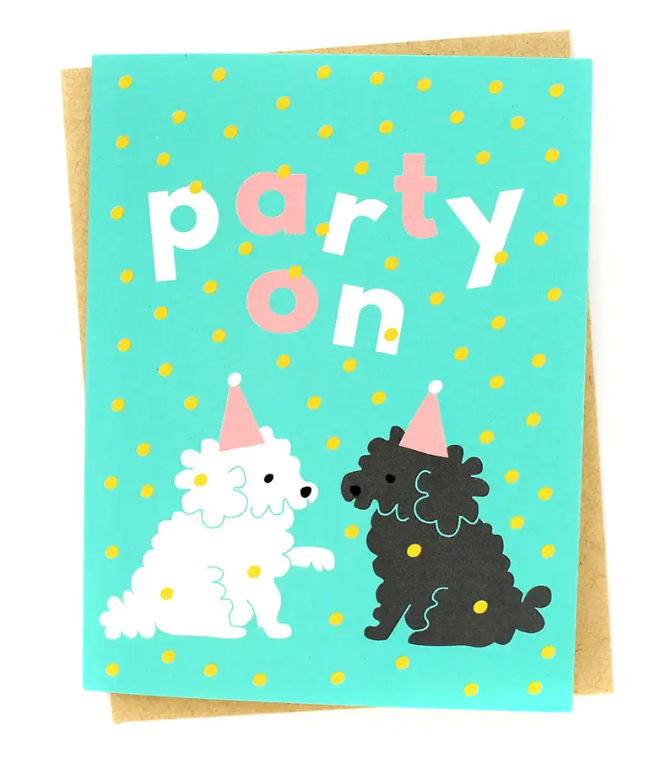 Party On Dogs Birthday Card
