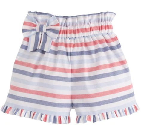 Paperbag Bow Short | Patriotic Stripe