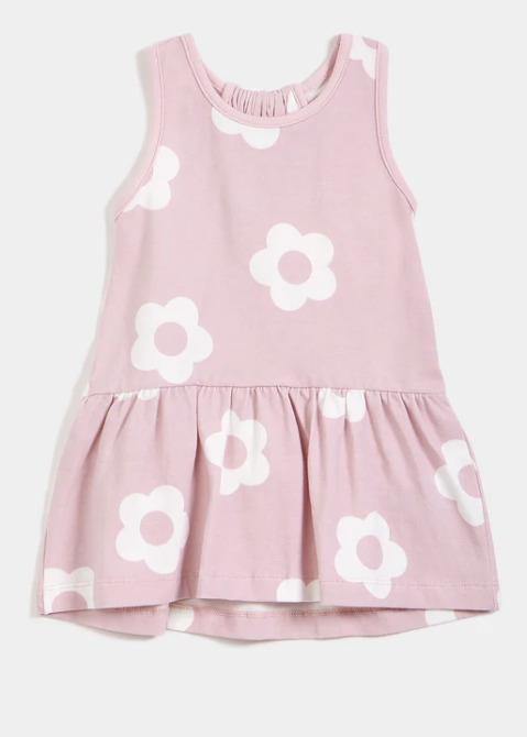 Flower Power Print Sleeveless Dress