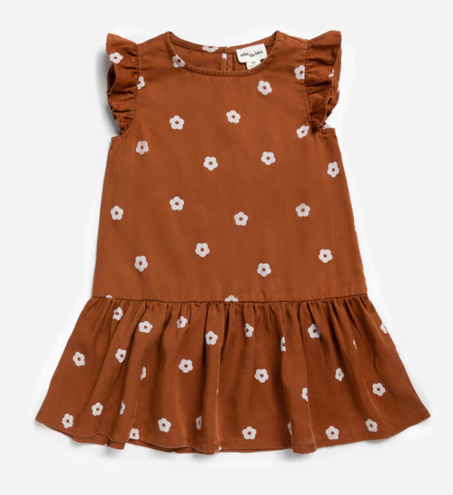 Retro Bloom Dark Orange Dress