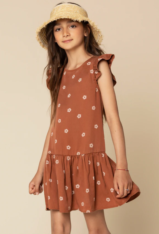 Retro Bloom Dark Orange Dress