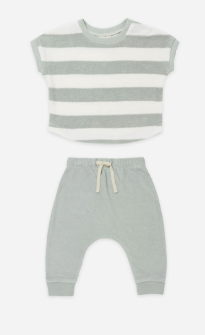 Terry Tee & Pant Set | Sky-stripe