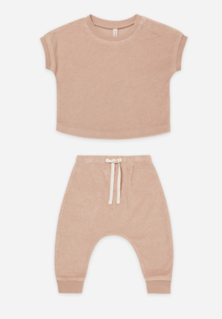 Terry Tee & Pant Set | Blush