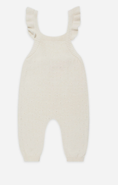 Pointelle Knit Overalls | Ivory