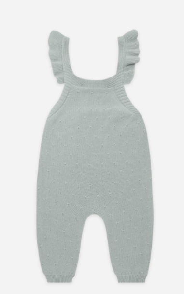 Pointelle Knit Overalls | Sky