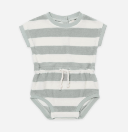 Terry Retro Romper | Sky-stripe
