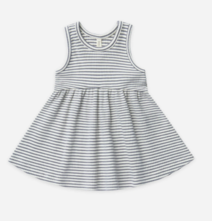 Ribbed Tank Dress | Indigo Stripe