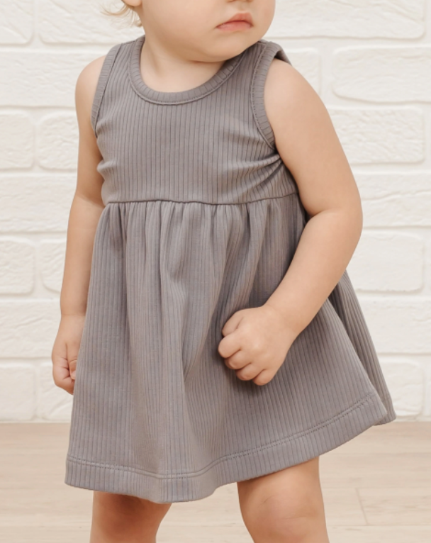 Ribbed Tank Dress | Washed Indigo