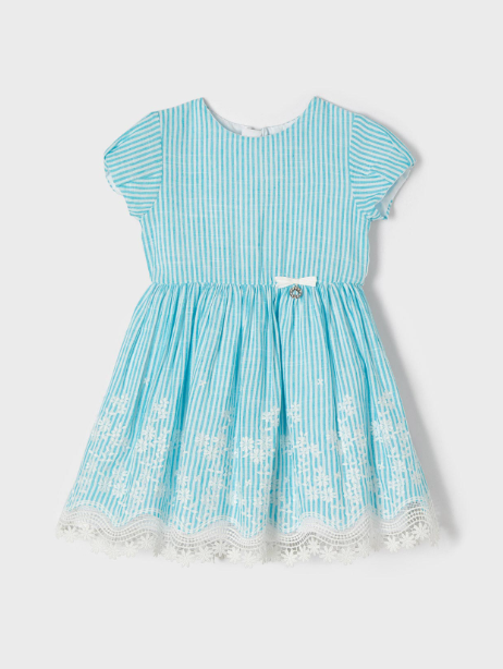 Aqua Stripe Linen Dress | 3914