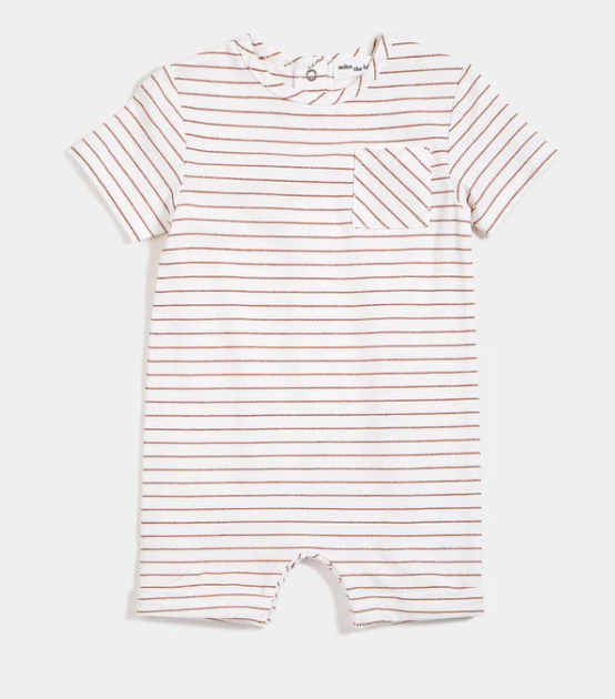 Sandstone Striped Baby Playsuit