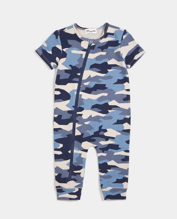 Camo Printed Dusty Blue Playsuit