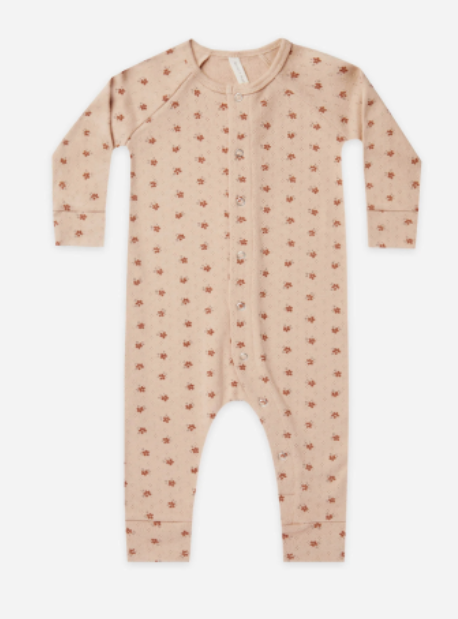 Pointelle Longjohn | Blush Ditsy