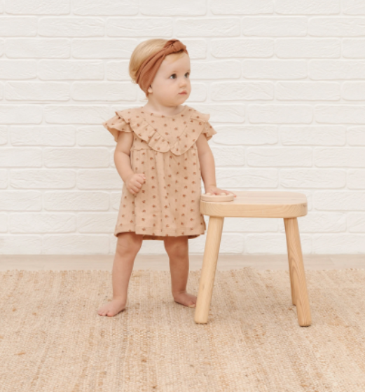 Pointelle Ruffle Dress Set | Blush Ditsy