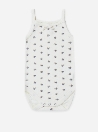 Pointelle Tank Bodysuit | Ivory Ditsy