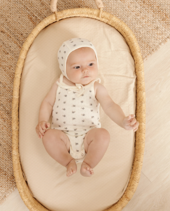 Pointelle Tank Bodysuit | Ivory Ditsy