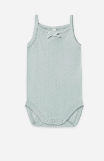 Pointelle Tank Bodysuit | Sky