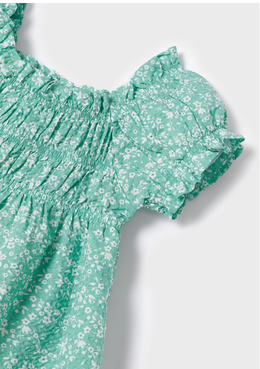 Floral Smocked Jade Top | 3129