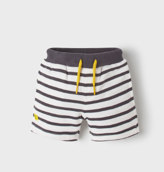 Charcoal Striped Knit Shorts | 1230