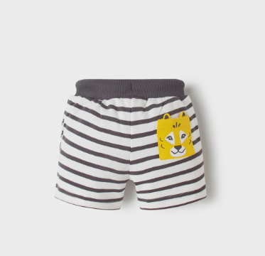 Charcoal Striped Knit Shorts | 1230