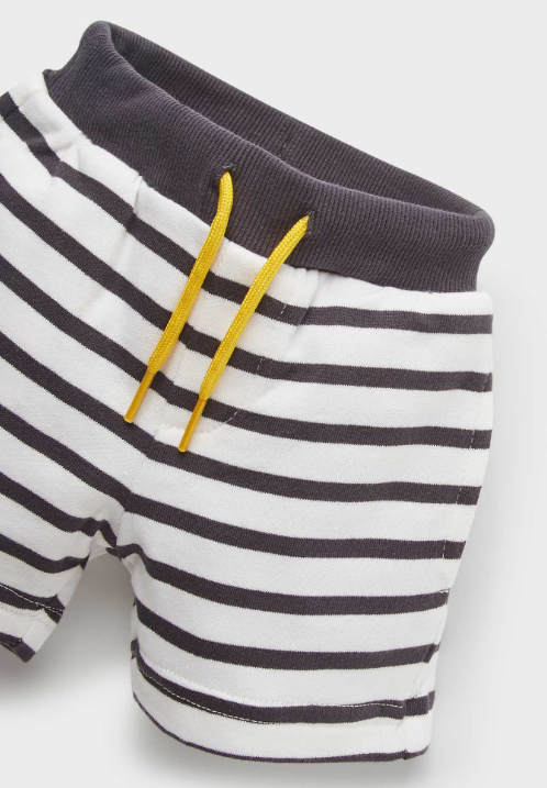 Charcoal Striped Knit Shorts | 1230