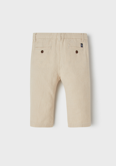 Beige Striped Linen Pants | 1511