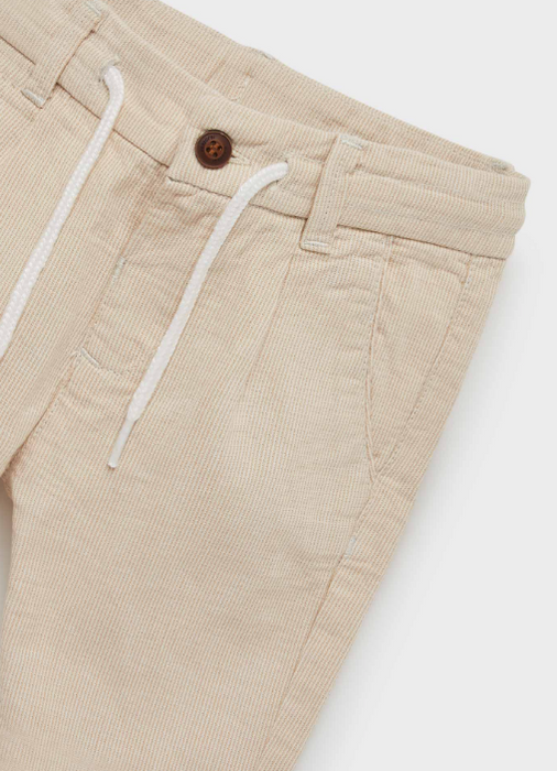 Beige Striped Linen Pants | 1511