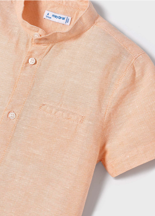 Short Sleeve Mandarin Collar Shirt | 3119